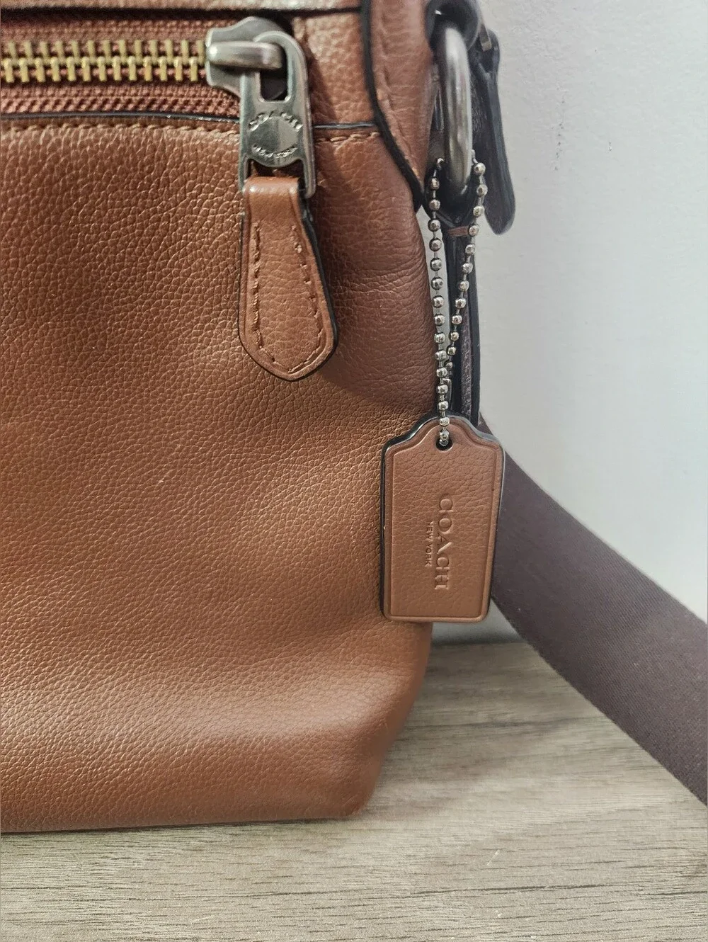 Coach Men's Crossbody Leather Flight Bag